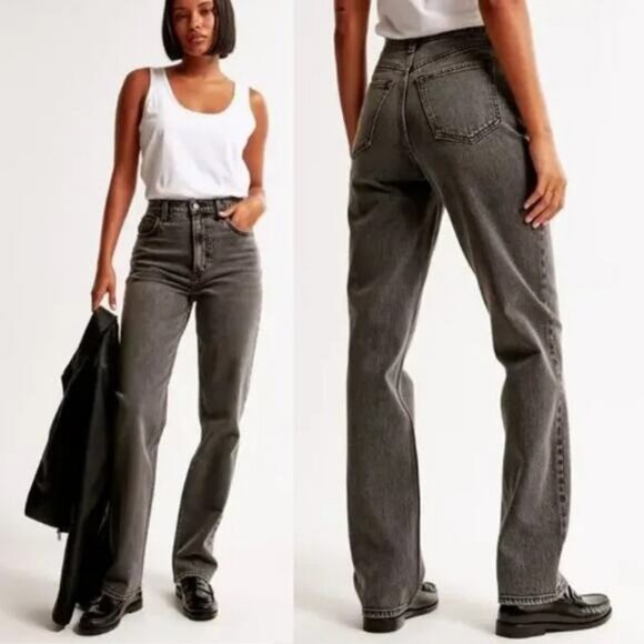 Abercrombie & Fitch Denim - NWT ABERCROMBIE & FITCH The 90's Straight Ultra High Rise Jean Sz 26 SHORT